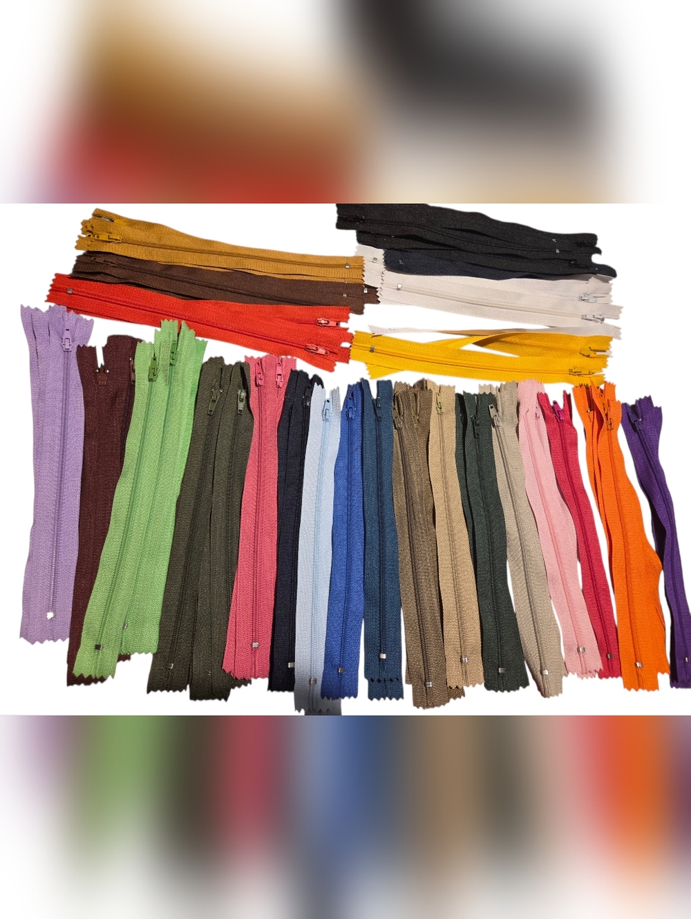 Assorted 8inches Zippers - Multi Color